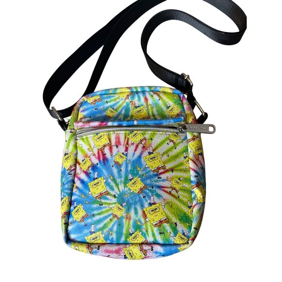 Buckle Down SpongeBob Tie-Dye Print Crossbody Bag Vegan Leather Adjustable Strap - Picture 5 of 13